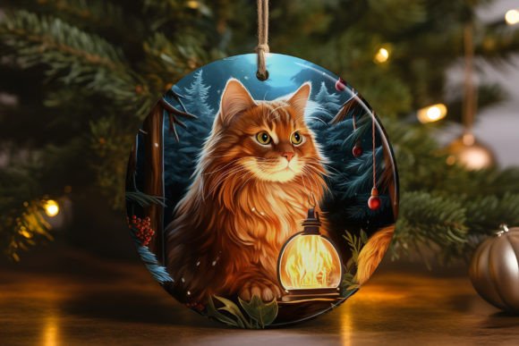 Campfire Persian Cat Ornament