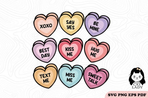 Candy Heart Valentine SVG Sublimation