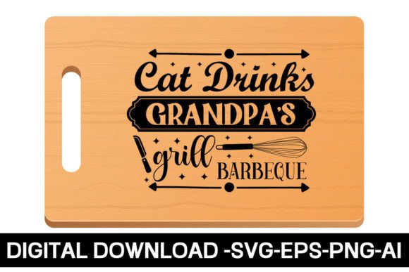 Cat Drinks Grandpa's Grill Barbeque