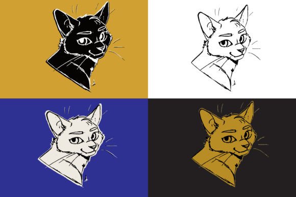 CAT LOOK AWESOME DESIGN VECTOR TEMPLATE