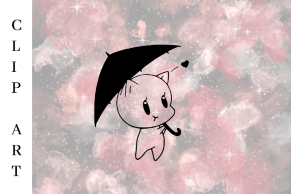 Chibi Cat with Umbrella