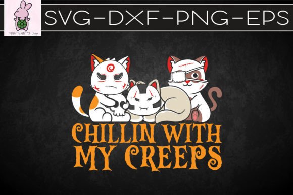 Chillin with My Creeps Cat Horror