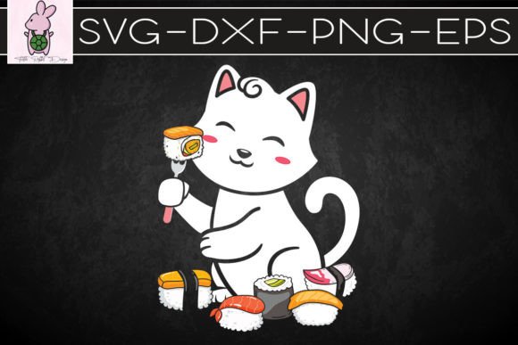 Cute Sushi Eating Cat Neko