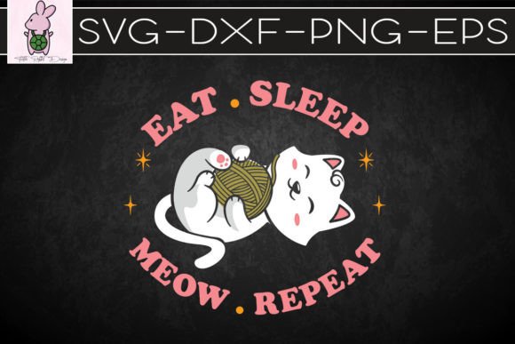 Funny Eat Sleep Meow Repeat Cat