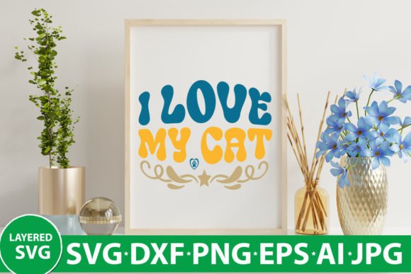 I Love My Cat Retro Design