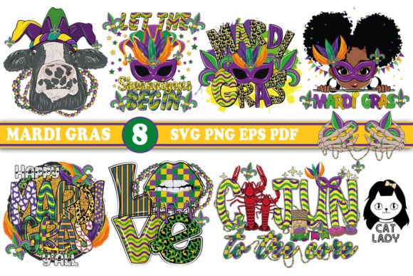 Mardi Gras SVG PNG Sublimation Bundle