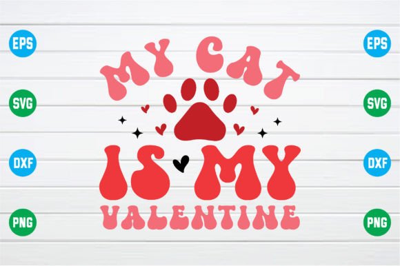 My Cat is My Valentine Retro