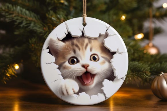Peek-a-Boo Kitten Ornament 1
