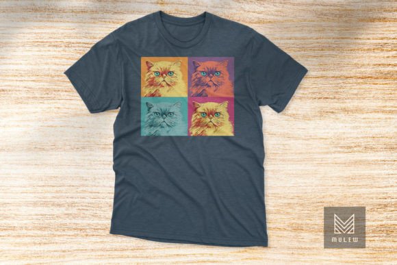 Pop Art Exotic Shorthair Cat Four Panels
