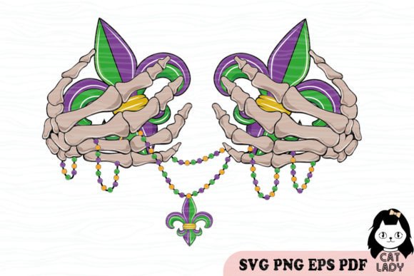 Skeleton Hands Mardi Gras SVG PNG
